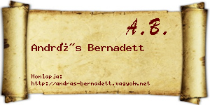 András Bernadett névjegykártya