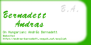 bernadett andras business card