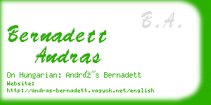 bernadett andras business card